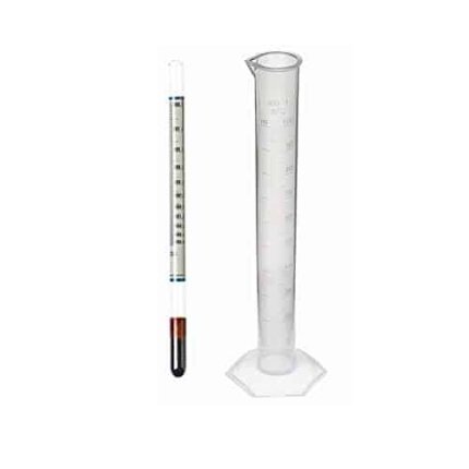 alcoholmeter 0-100% + 1 measuring cylinder