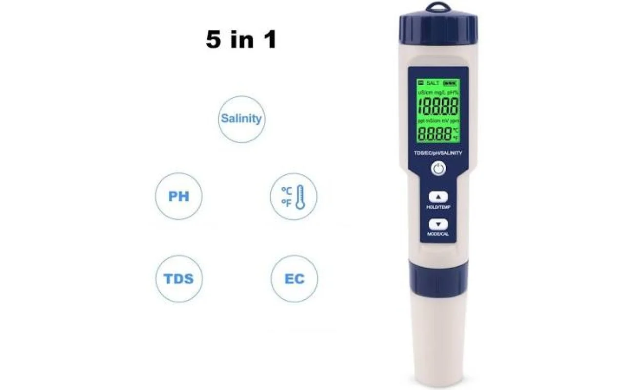 ph/tds/ec/salinity/temperature meter