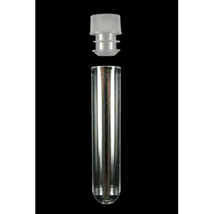 test tube, glass, with cap 12mm x 75mm