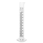 measuring cylinder, hex base, plastic, 100ml