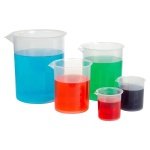 beakers, plastic