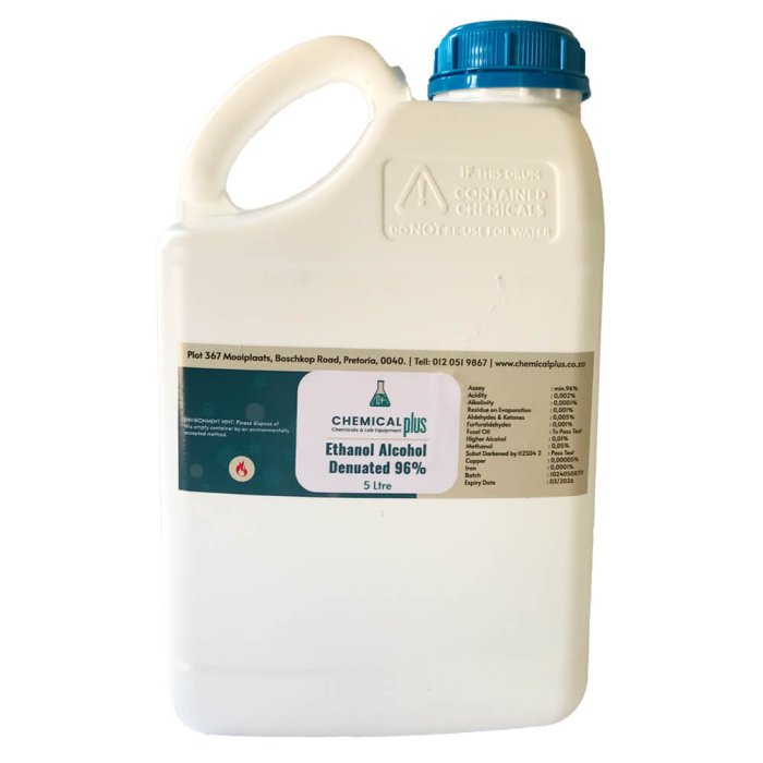 ethanol alcohol denatured 96%, 5l